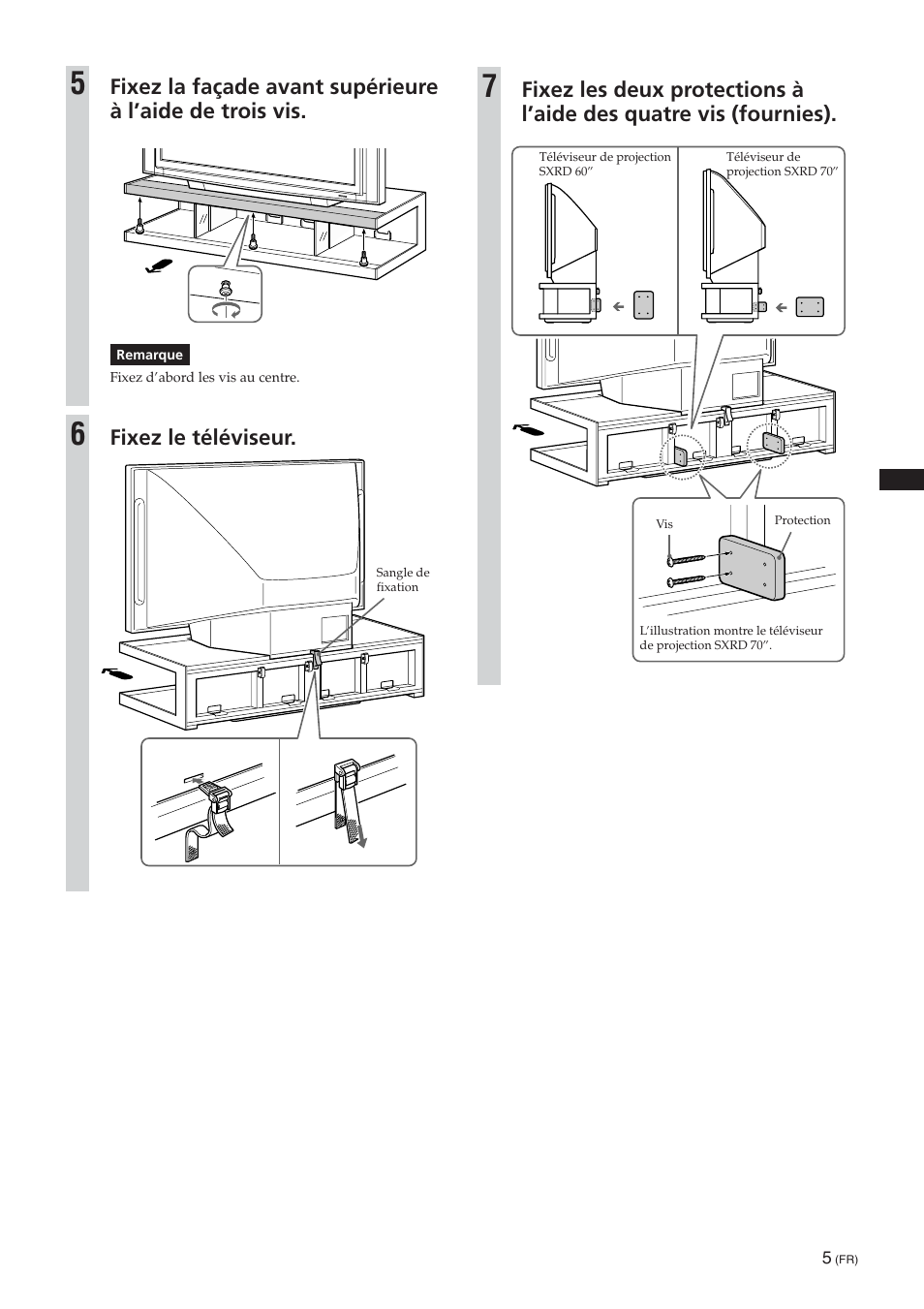 Fixez le téléviseur | Sony SU-RS51U User Manual | Page 11 / 64