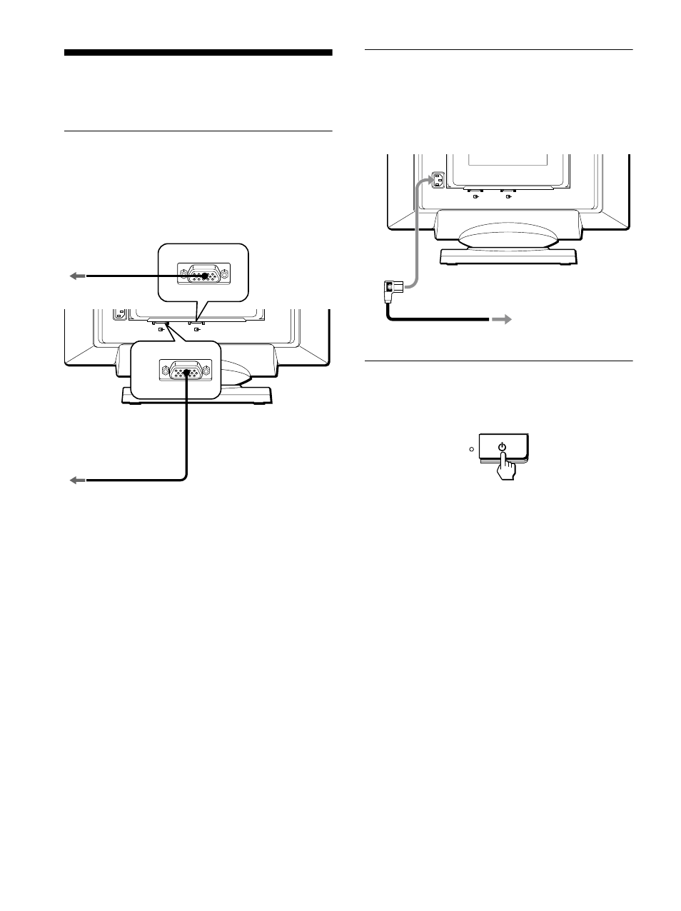 Installation, 2e étape: branchez le cordon d’alimentation, 1re étape: ra | 2e étape: br, 3e étape: met, 2e étape:branchez le cordon d’alimentation | Sony Color Graphic Display User Manual | Page 22 / 84