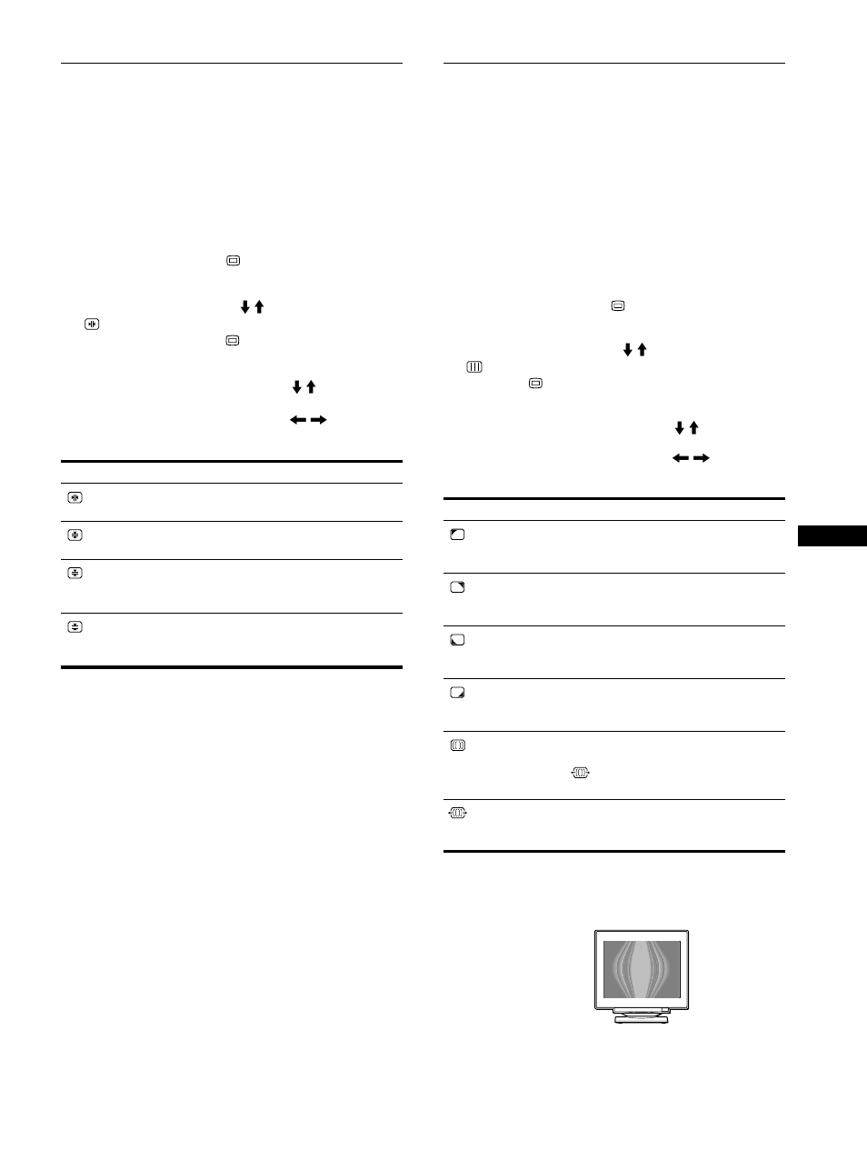 Réglage de la convergence (convergence), Réglage de la qualité de l’image (ecran) | Sony Color Graphic Display User Manual | Page 27 / 84