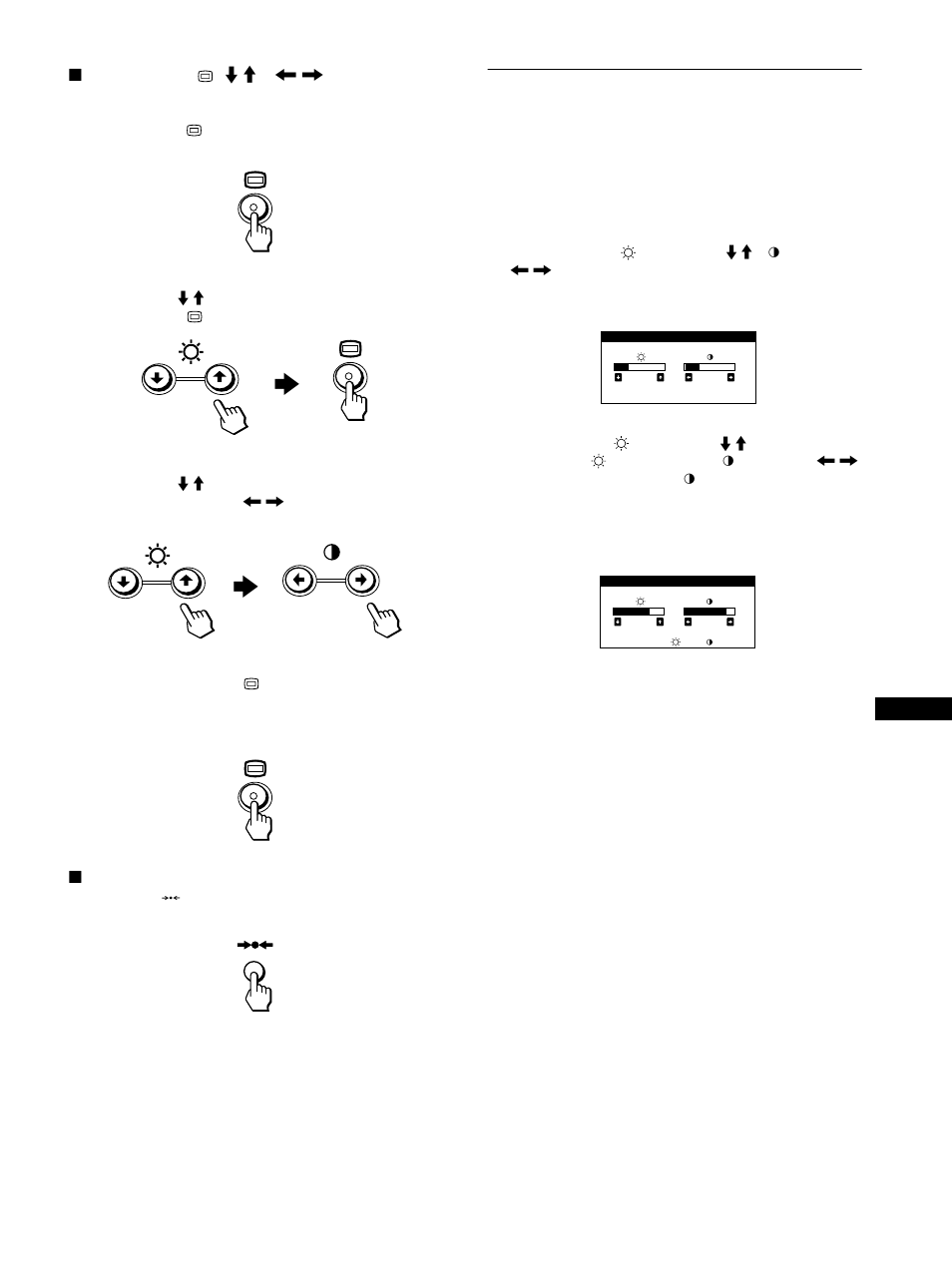 Regolazione della luminosità e del contrasto | Sony Color Graphic Display User Manual | Page 73 / 84