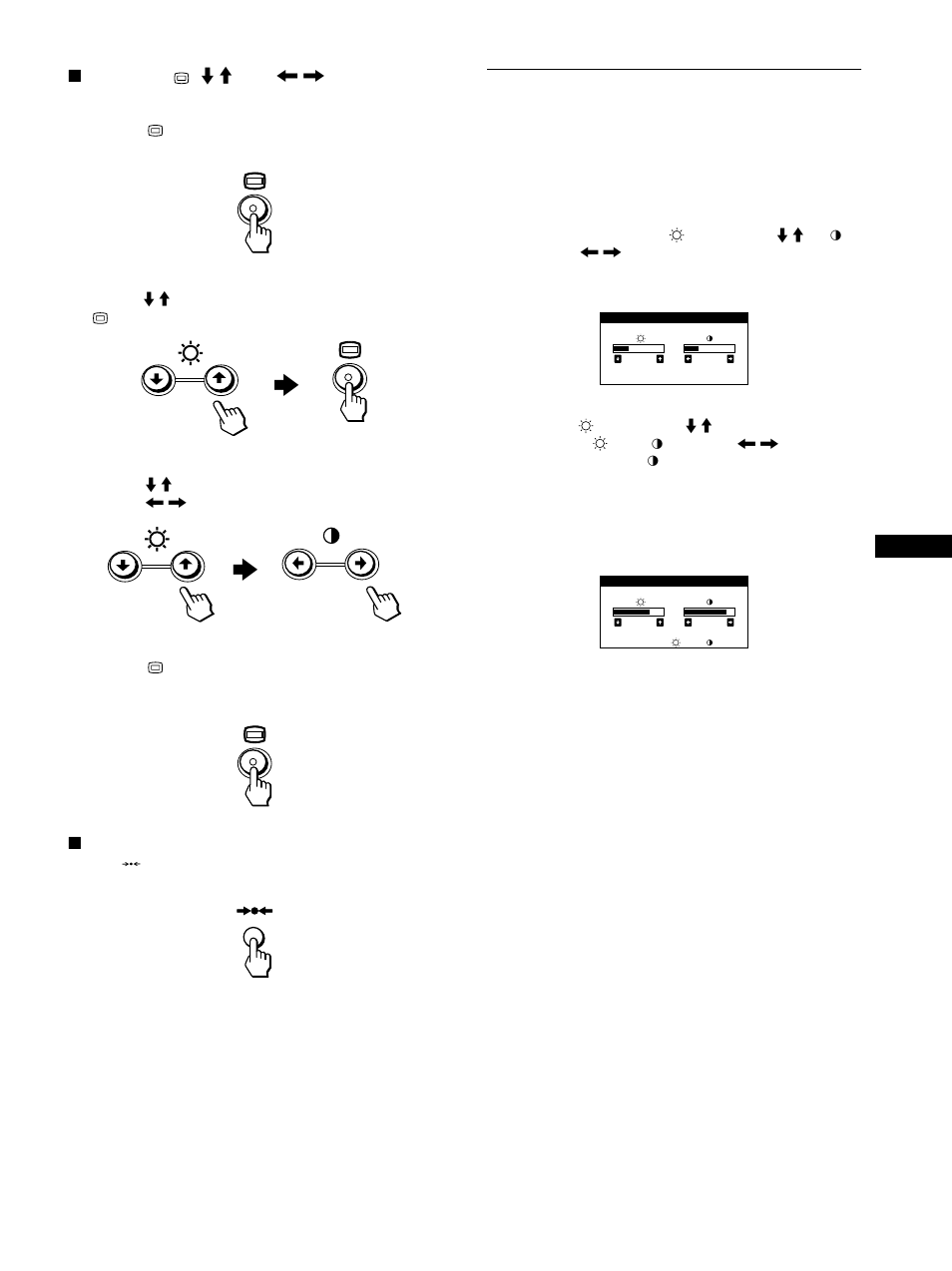 Adjusting the brightness and contrast | Sony Color Graphic Display User Manual | Page 9 / 84