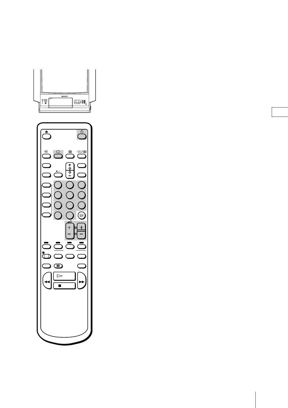 Watching the tv, Switching the video tv on and off, Selecting tv programmes | Adjusting the volume, Switching on, Switching off temporarily | Sony Trinitron KV-21V4U User Manual | Page 16 / 48
