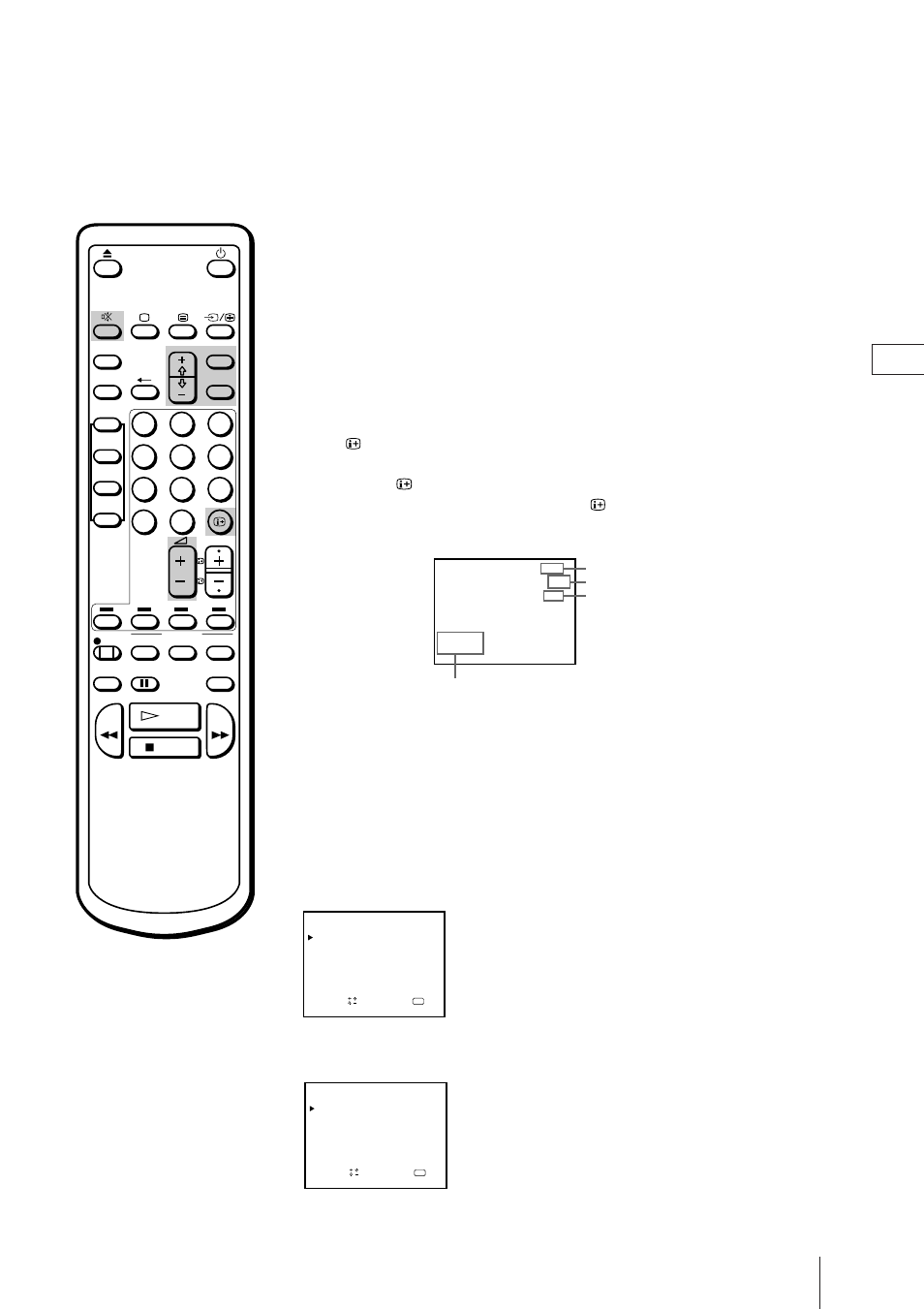 Muting the sound, Displaying the on-screen information, Adjusting the picture | Selecting the picture effect, Press menu to display the main menu | Sony Trinitron KV-21V4U User Manual | Page 17 / 48