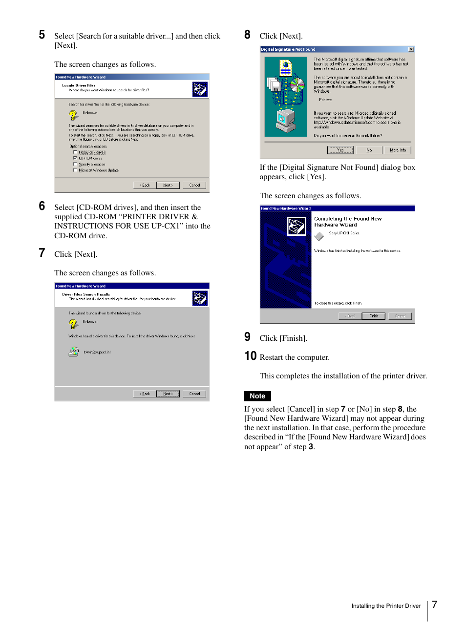 Sony UP-CX1 User Manual | Page 7 / 10