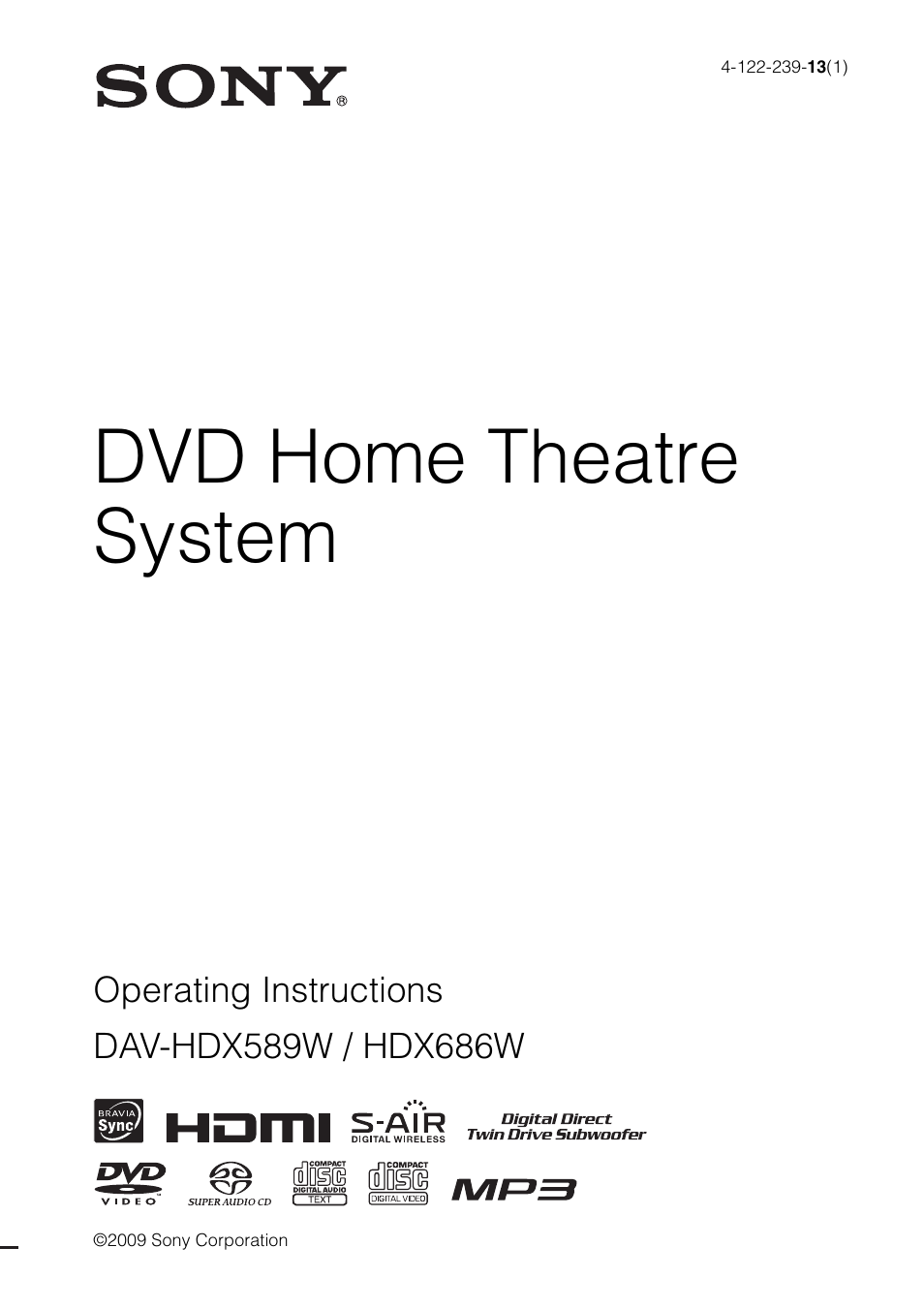 Sony DAV-HDX589W User Manual | 116 pages