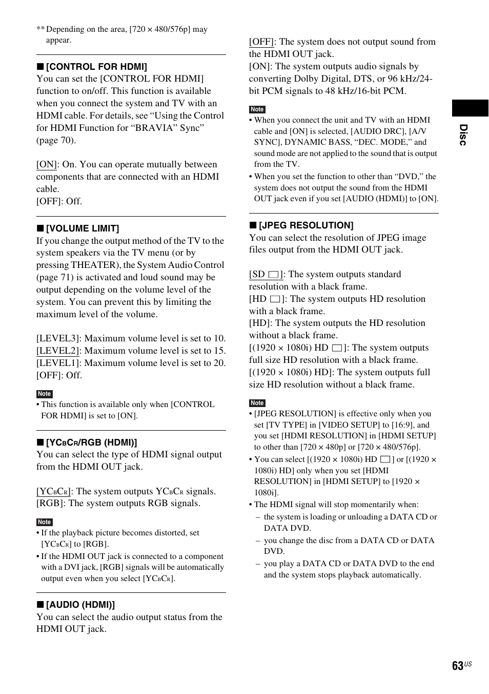 Dis c | Sony DAV-HDX589W User Manual | Page 63 / 116