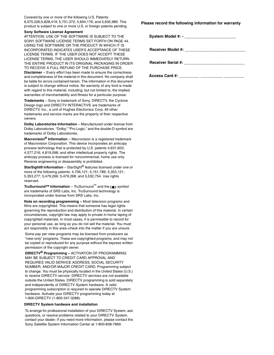 Sony SAT-B65 User Manual | Page 2 / 58