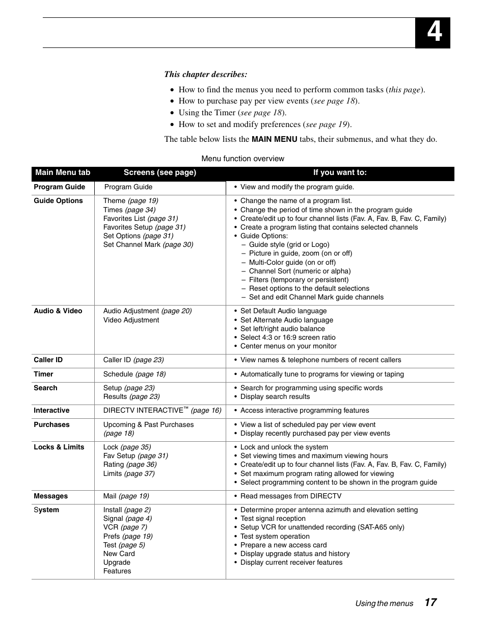 Using the menus | Sony SAT-B65 User Manual | Page 26 / 58