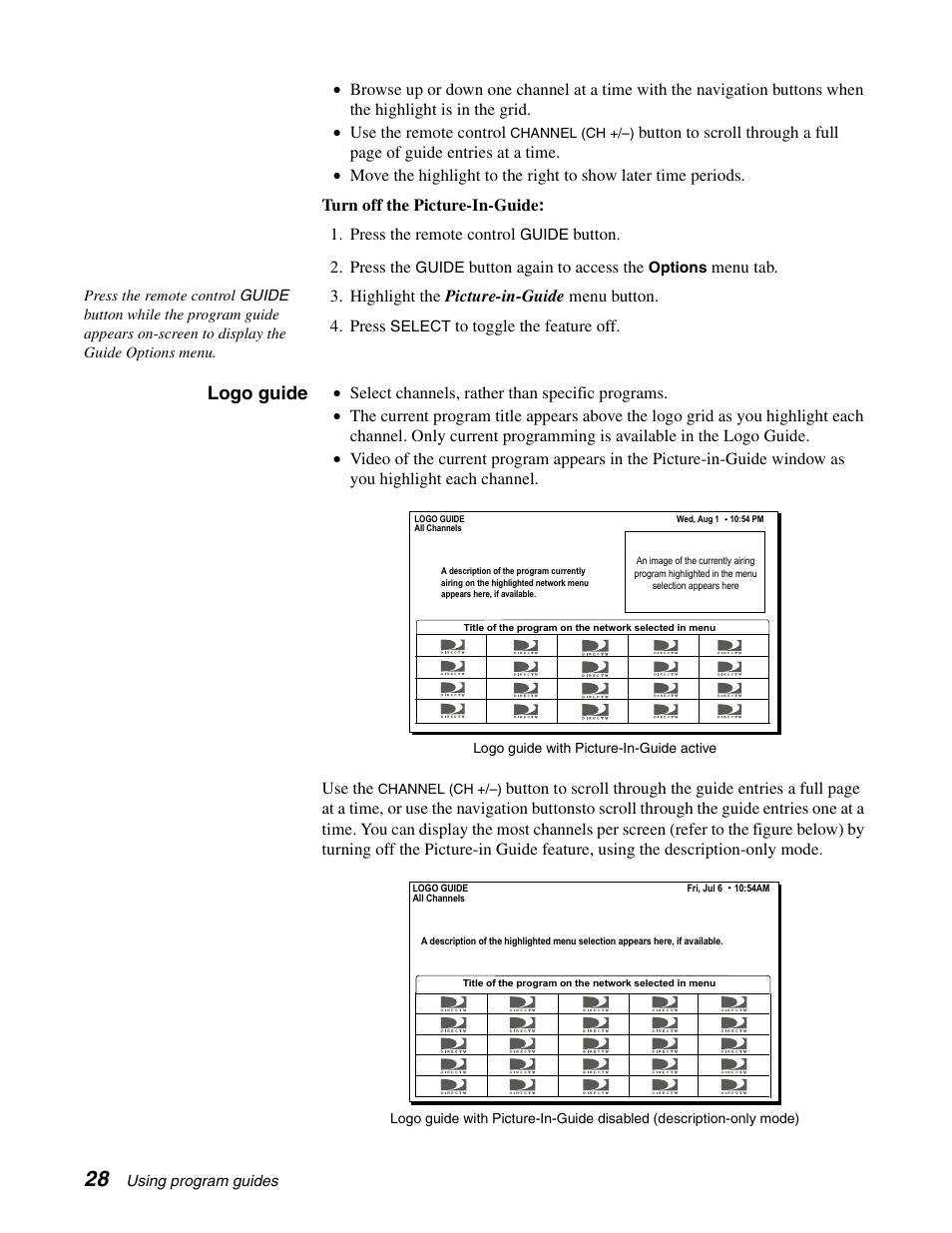 Logo guide | Sony SAT-B65 User Manual | Page 37 / 58