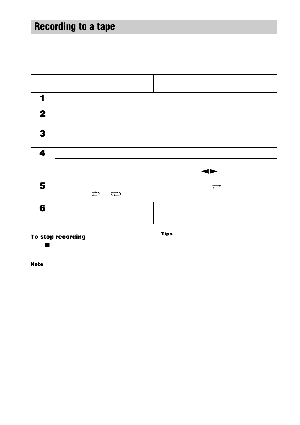 Recording to a tape | Sony CHC-TB10 User Manual | Page 16 / 32