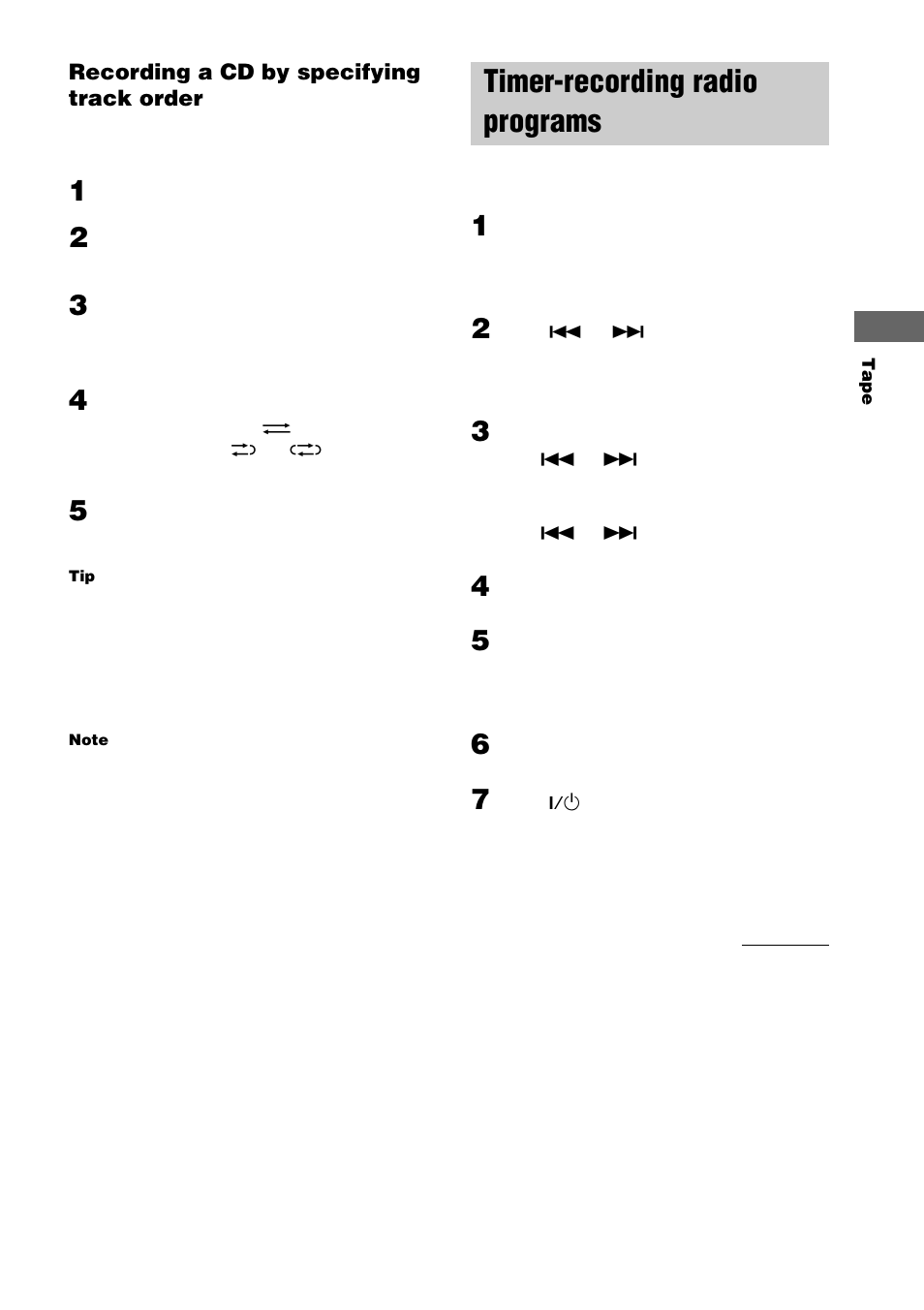Timer-recording radio programs | Sony CHC-TB10 User Manual | Page 17 / 32