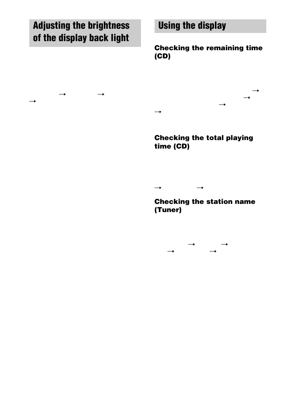 Adjusting the brightness of the display back light, Using the display, Adjusting the brightness of the display | Back light | Sony CHC-TB10 User Manual | Page 22 / 32