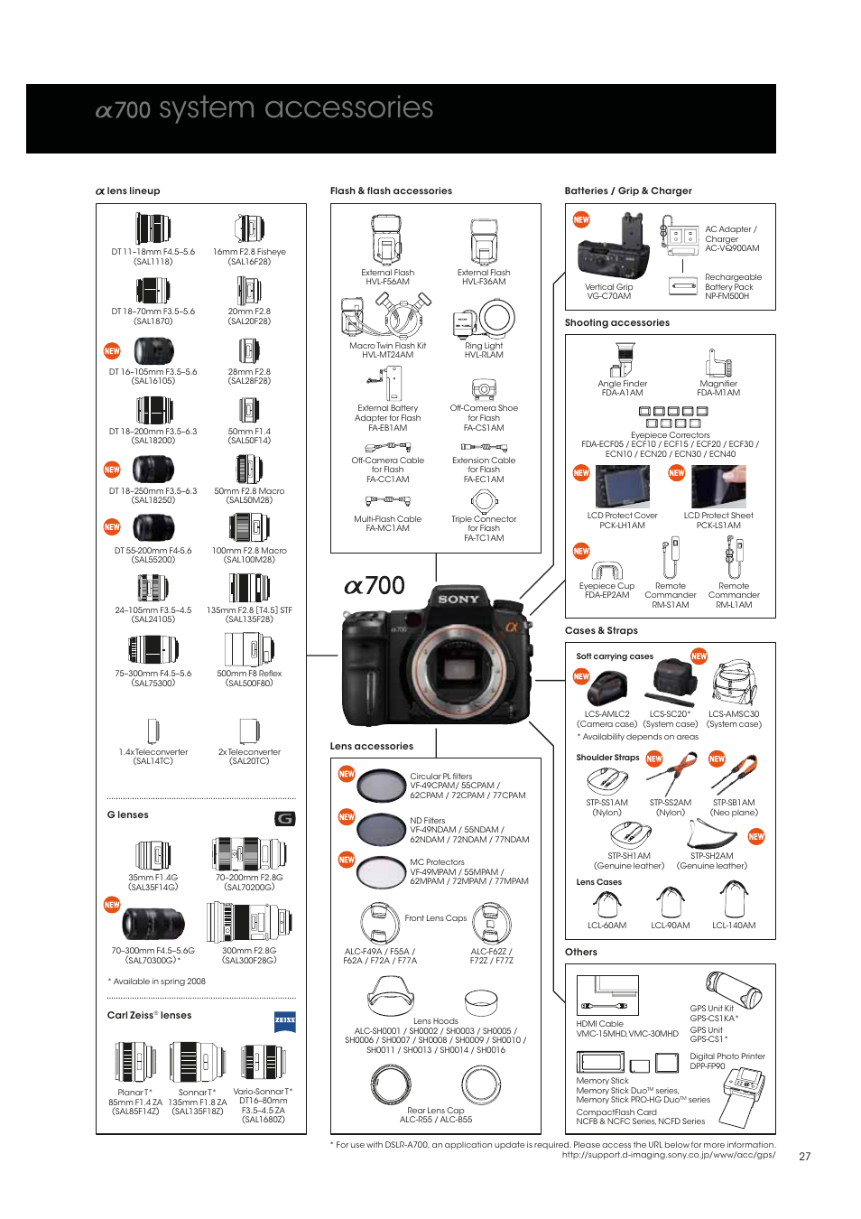 System accessories | Sony alpha 700 User Manual | Page 27 / 28
