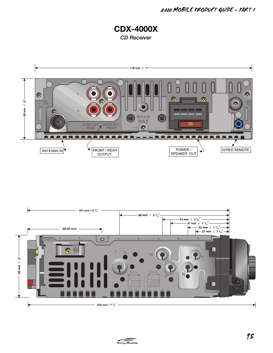 Cdx-4000x, Cd receiver | Sony CDX-4000X User Manual | Page 2 / 2