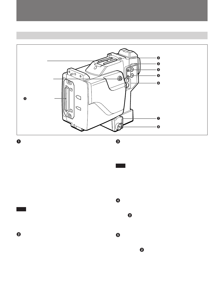 Location and function of parts, Front and left side | Sony CA-TX7/TX7P User Manual | Page 5 / 16