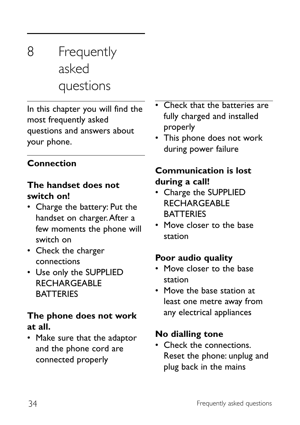 8 frequently asked questions, Frequently asked questions, 8frequently asked questions | Sony CD145 User Manual | Page 36 / 40