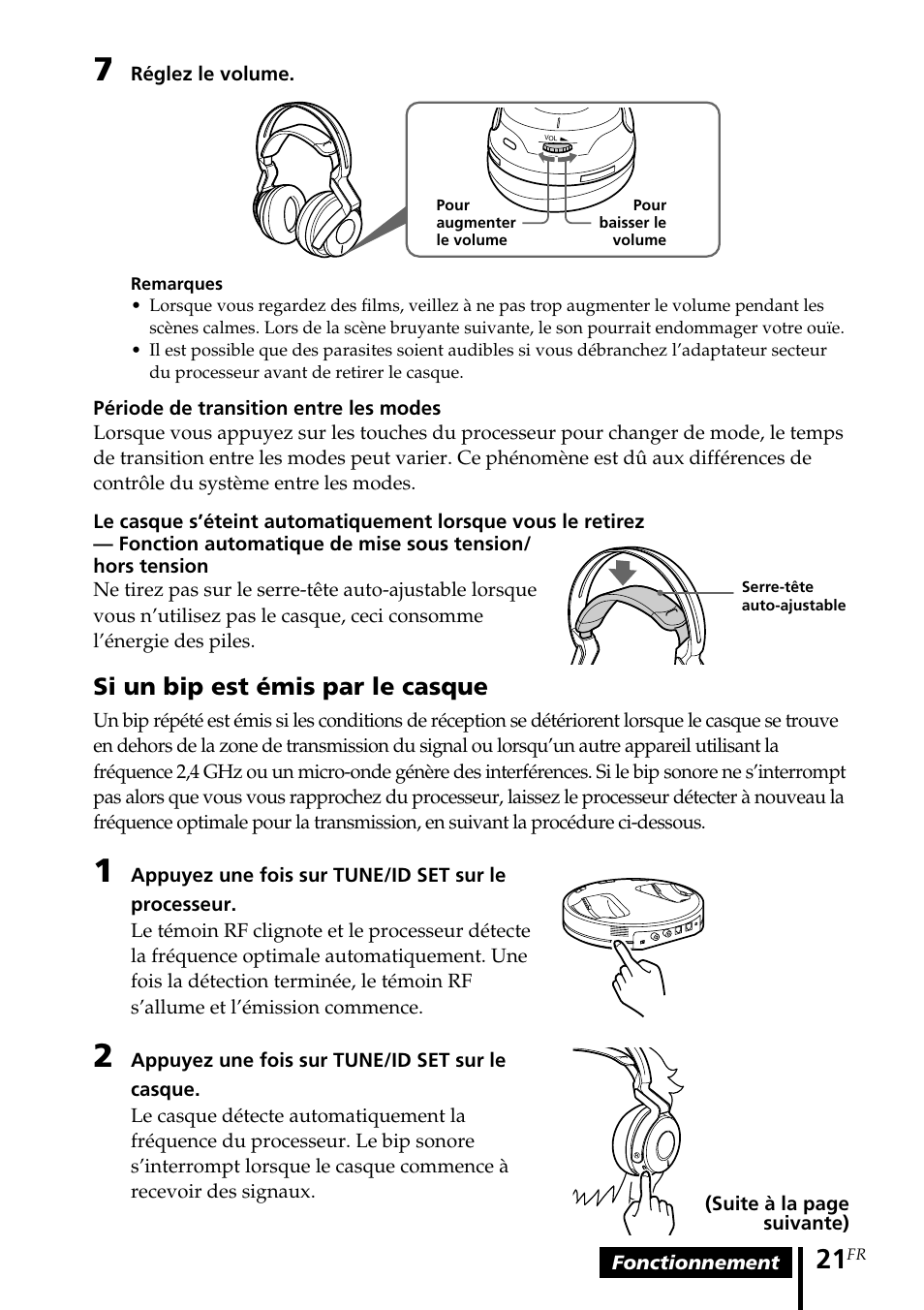 Si un bip est émis par le casque | Sony MDR DS6000 User Manual | Page 51 / 92