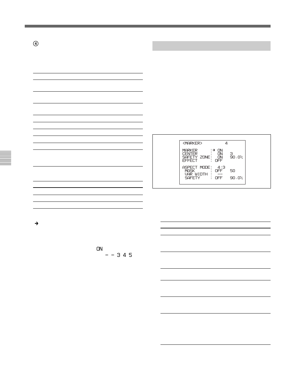 6-3 setting marker display, 6-3 setting marker display -18(e), 6 setup using the operation menu | 18(e) | Sony HDC-F950 User Manual | Page 112 / 130