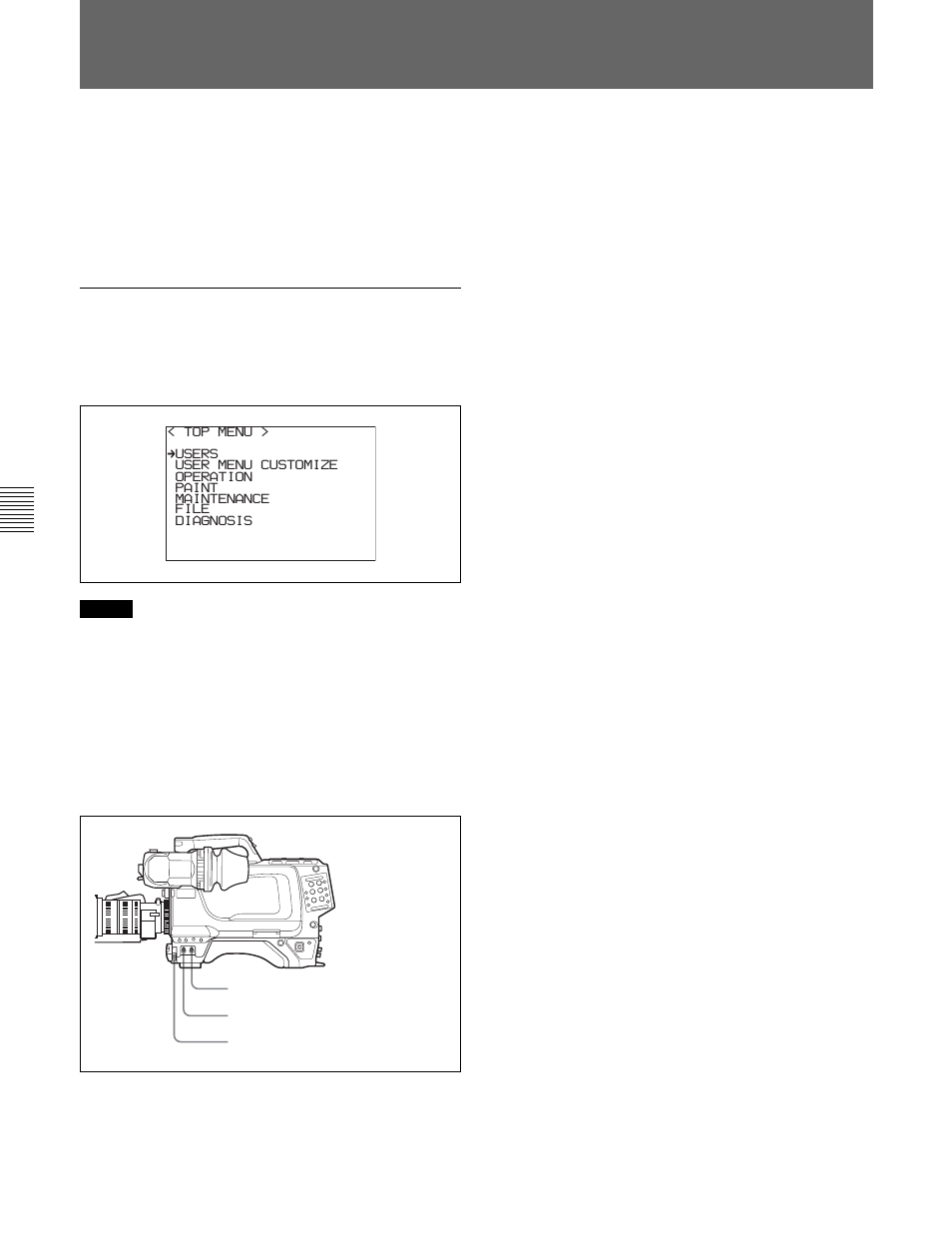 3 ビューファインダー画面上の設定メニュー表示, 6(j) | Sony HDC-F950 User Manual | Page 38 / 130