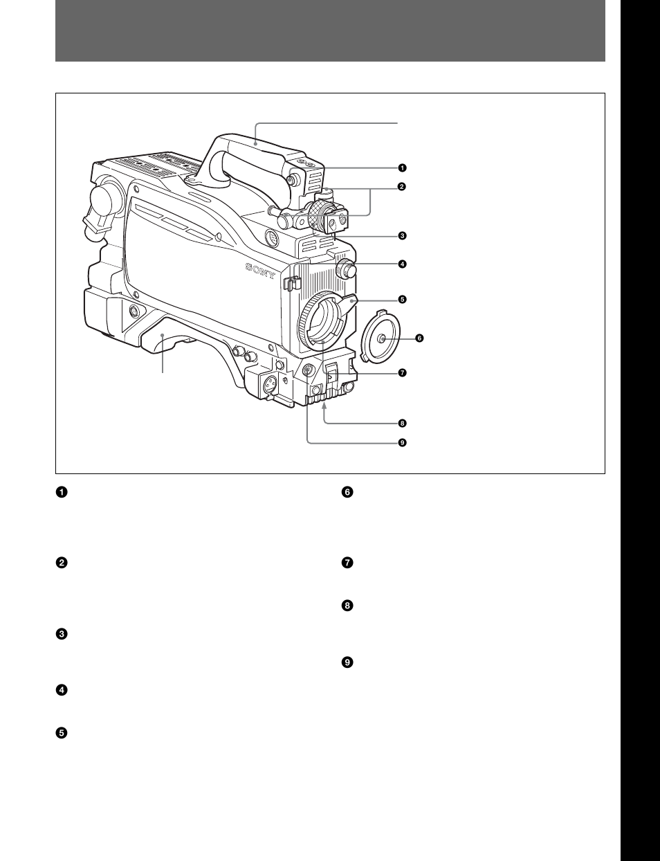 Chapter 2 locations and functions of parts, 1 accessory attachments, 1 accessory attachments -1(e) | 1(e) | Sony HDC-F950 User Manual | Page 75 / 130