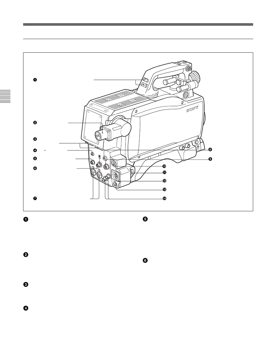 2 controls and connectors, 6(e), Back (left) | Sony HDC-F950 User Manual | Page 80 / 130