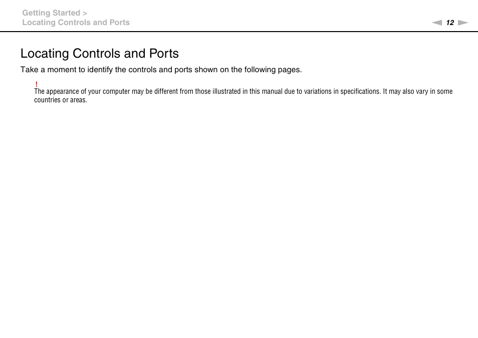 Locating controls and ports | Sony VAIO VGN-NW User Manual | Page 12 / 157