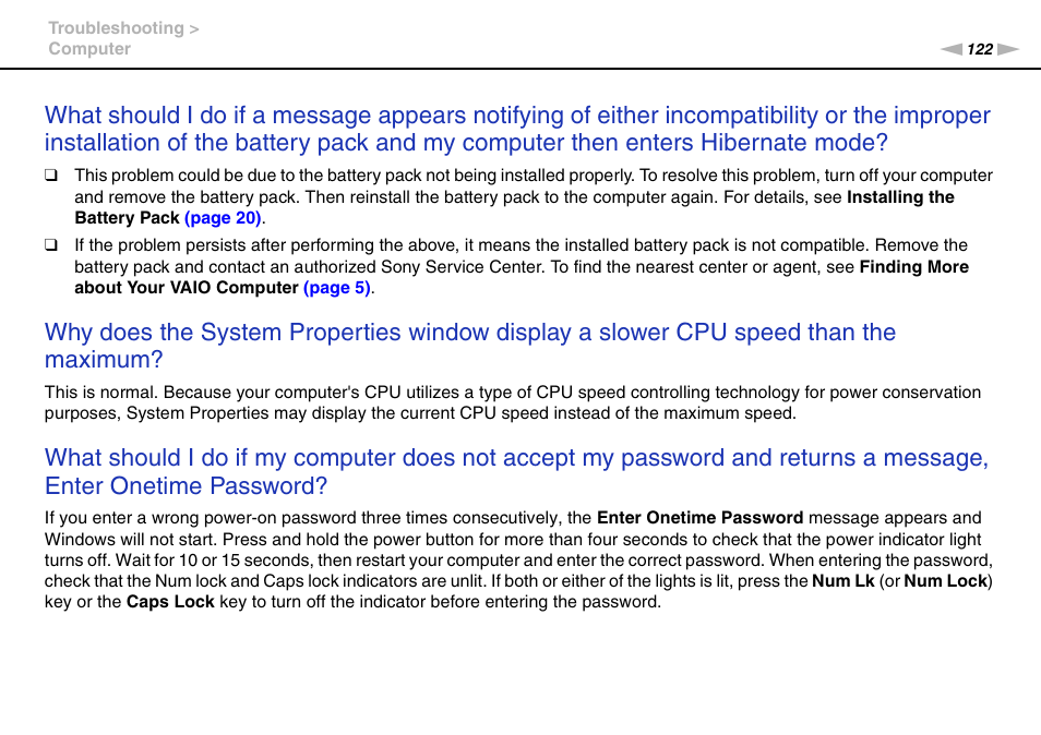 Sony VAIO VGN-NW User Manual | Page 122 / 157