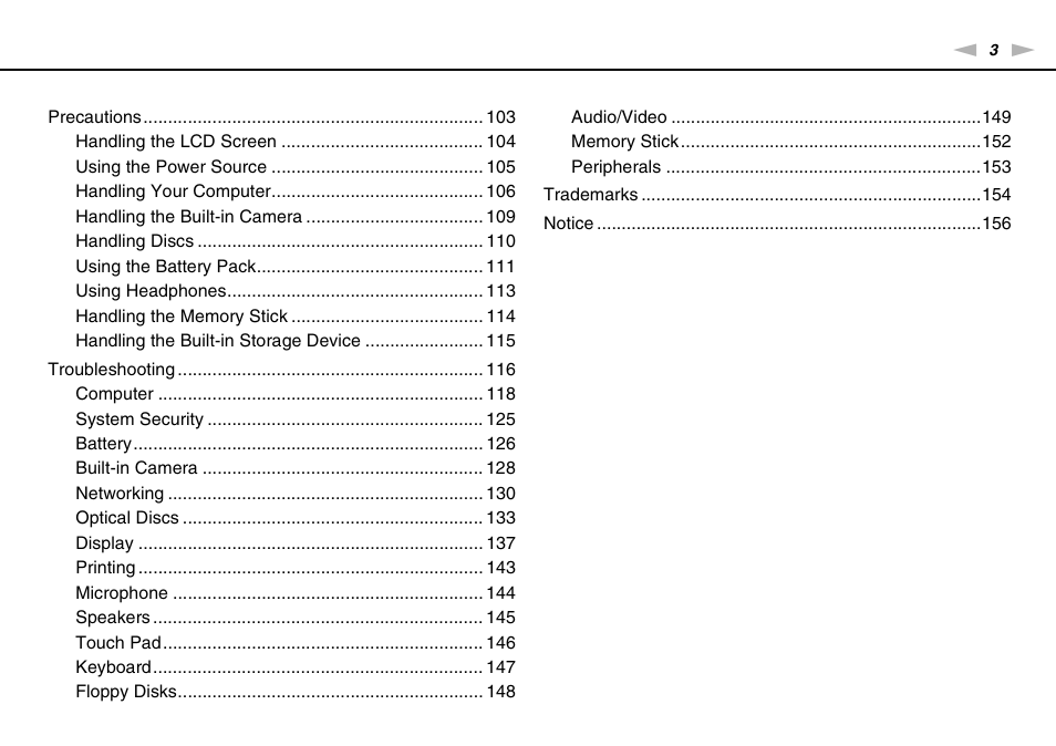 Sony VAIO VGN-NW User Manual | Page 3 / 157