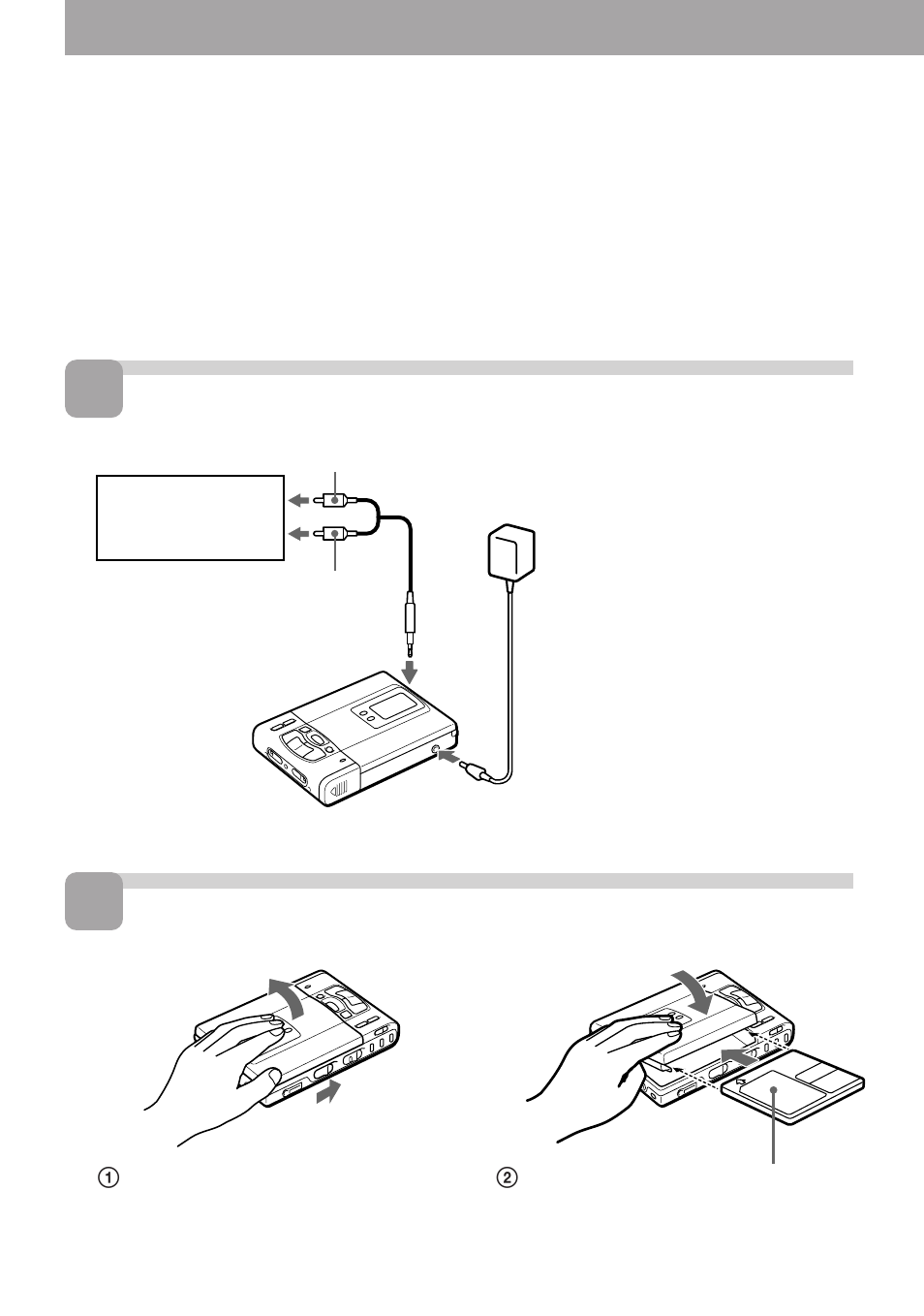 Grabación inmediata de un md, Conexiones. inserte un md grabable | Sony MZ-R50 User Manual | Page 44 / 212