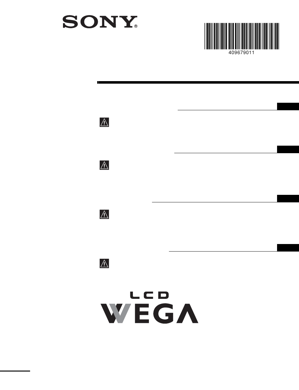 Sony WEGA KLV-17HR2 User Manual | 248 pages