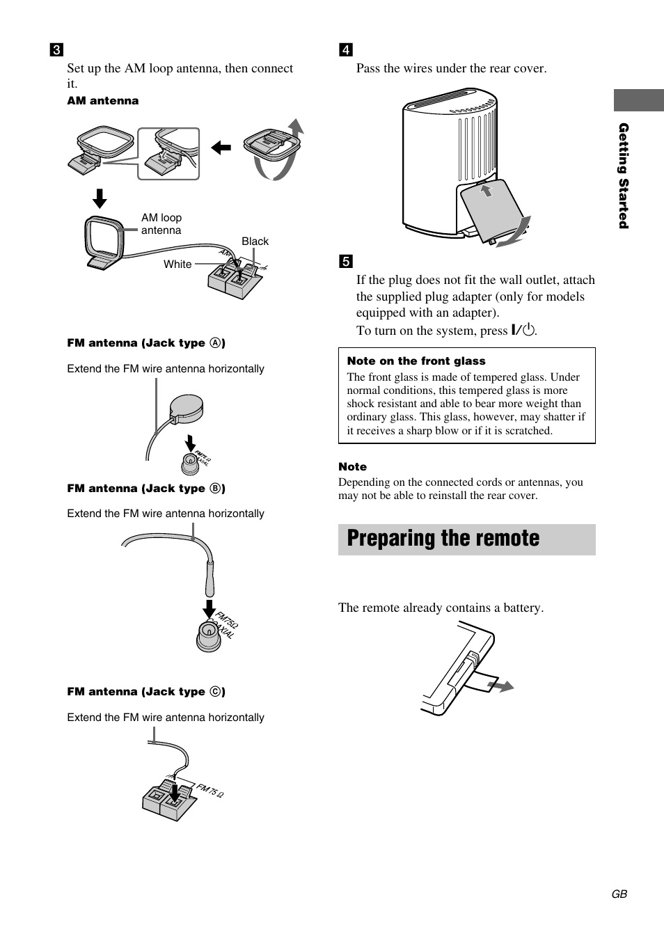 Preparing the remote | Sony CMT-EX5 User Manual | Page 7 / 28