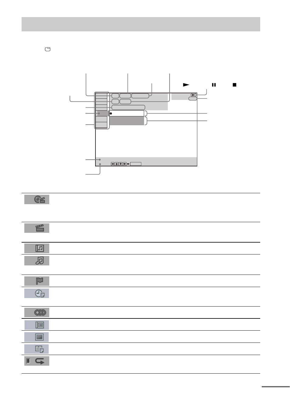 Guide to the control menu display, List of control menu items | Sony DAV-BC250 User Manual | Page 11 / 84