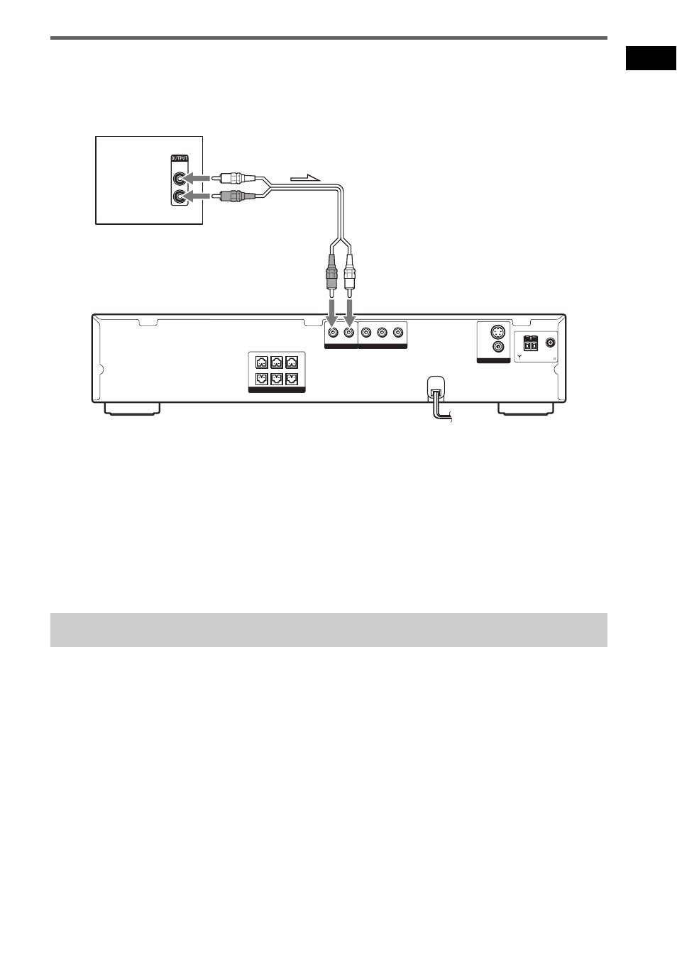 Step 4: connecting the ac power cord, Step 4: connecting the ac, Power cord | Output the tv or vcr sound from the speakers 1, Ge tting star te d 23, Connect audio cords, Change the mode of this system | Sony DAV-BC250 User Manual | Page 23 / 84