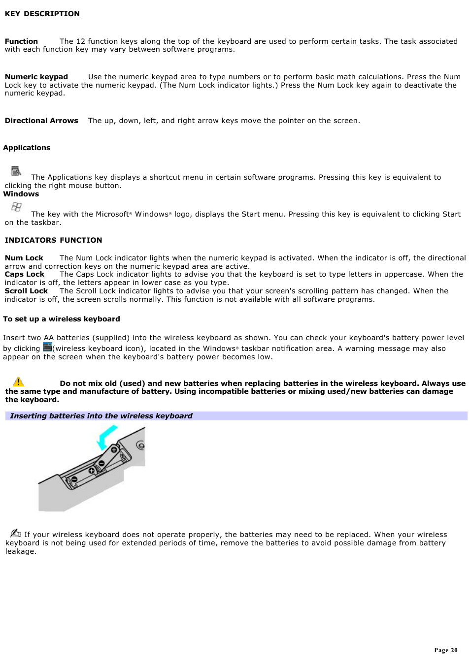 Sony VGCRA830 User Manual | Page 20 / 164