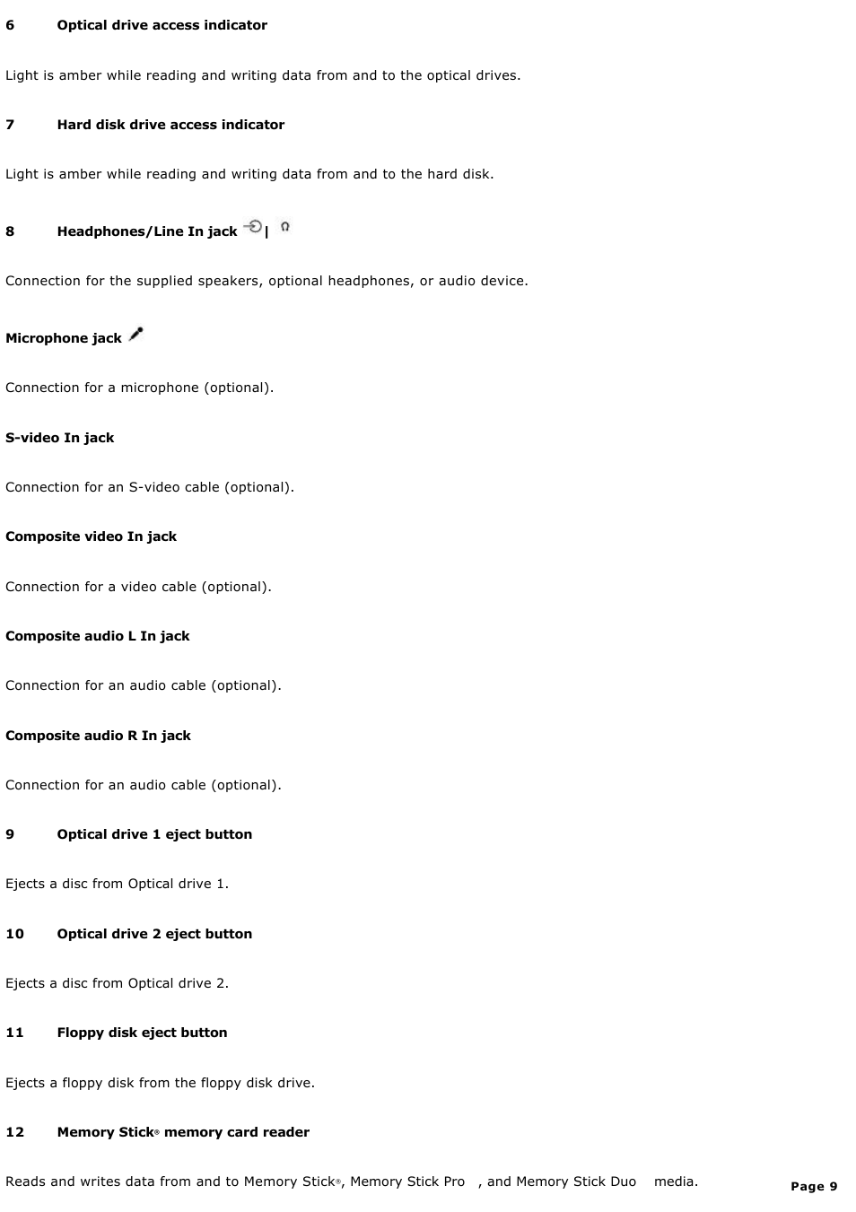 Sony VGCRA830 User Manual | Page 9 / 164