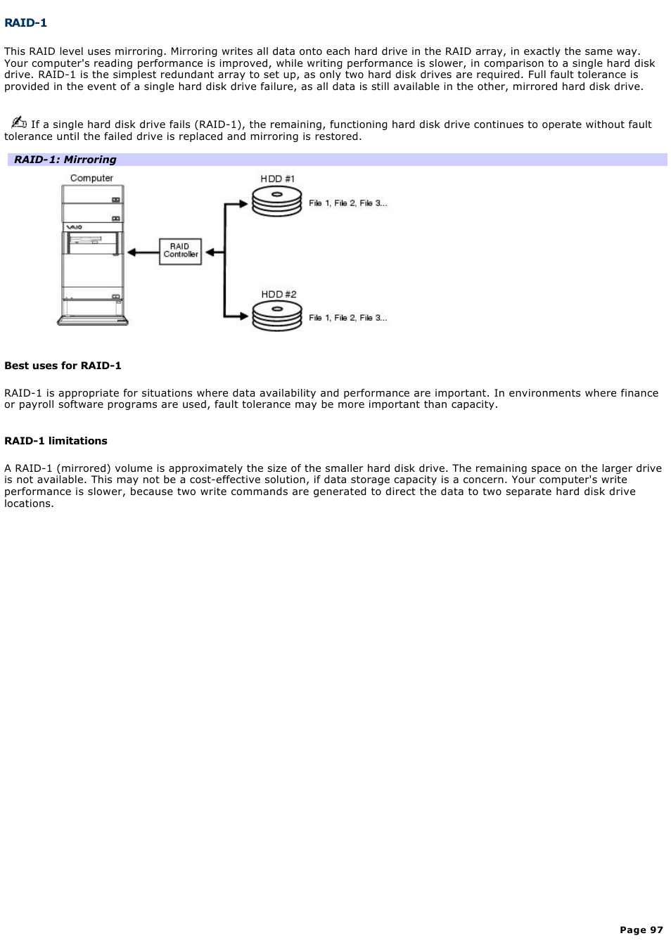 Raid-1 | Sony VGCRA830 User Manual | Page 97 / 164