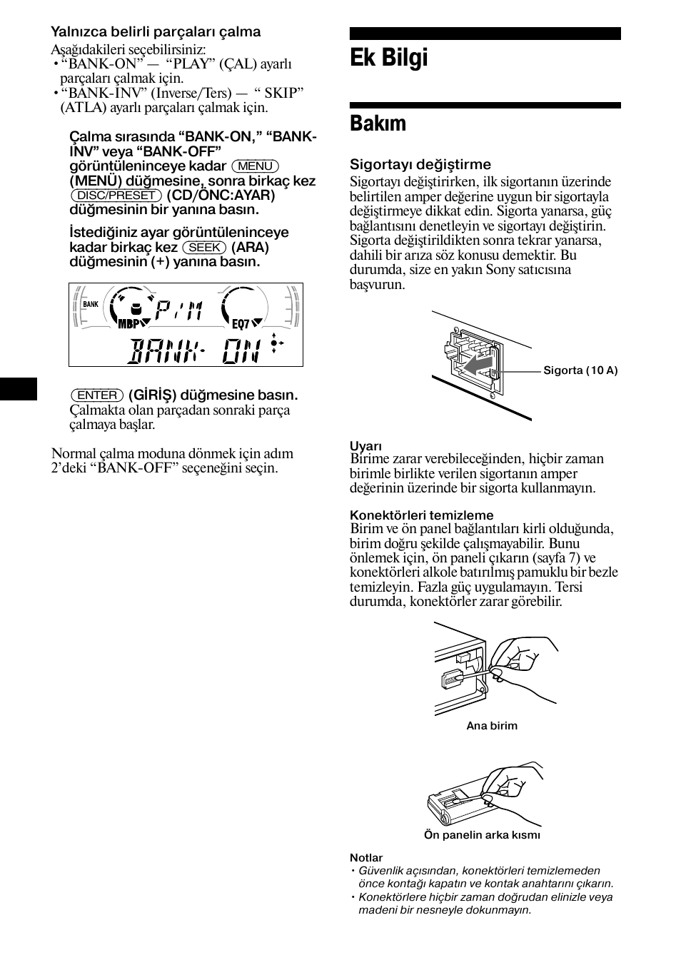 Ek bilgi, Bakım | Sony XR-L500X  RU User Manual | Page 108 / 146