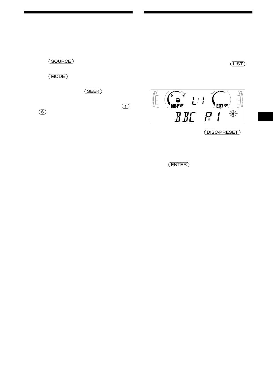 Storing only the desired stations, Xr-ca600x/ca600v/ca600 only) — list-up, 11 storing only the desired stations | Sony XR-L500X  RU User Manual | Page 11 / 146