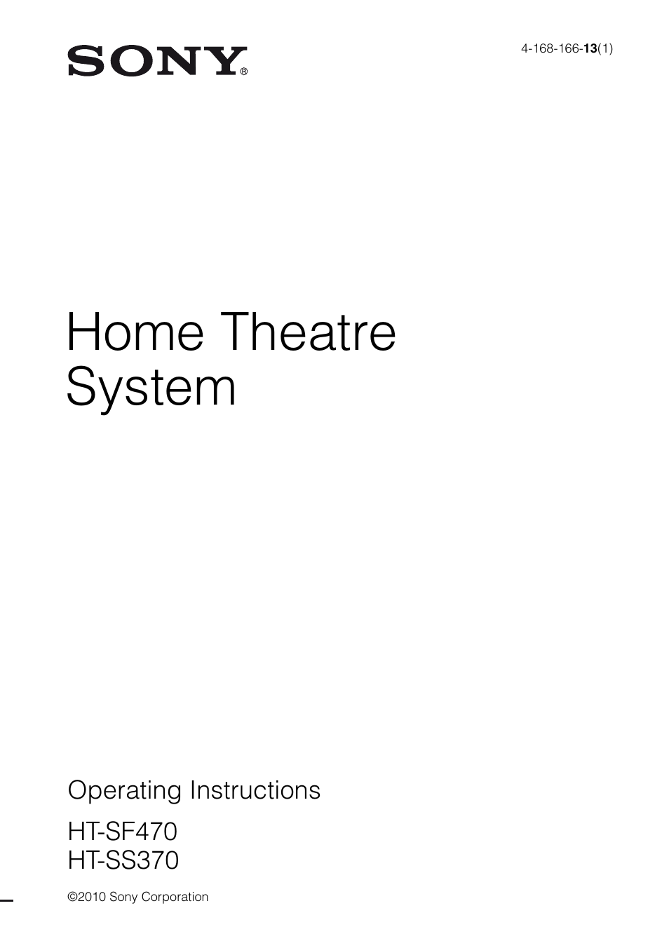 Sony HT-SF470 User Manual | 76 pages