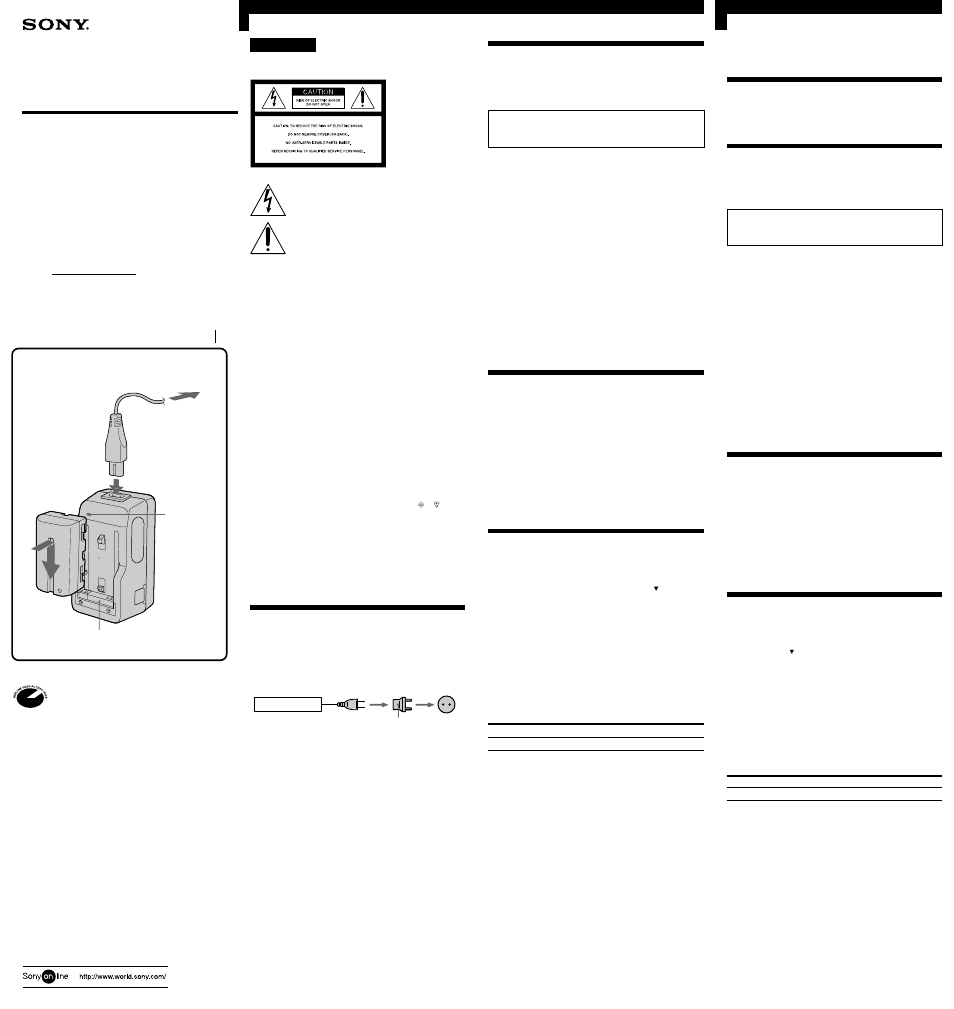 Sony BC-V615/V615A User Manual | 2 pages