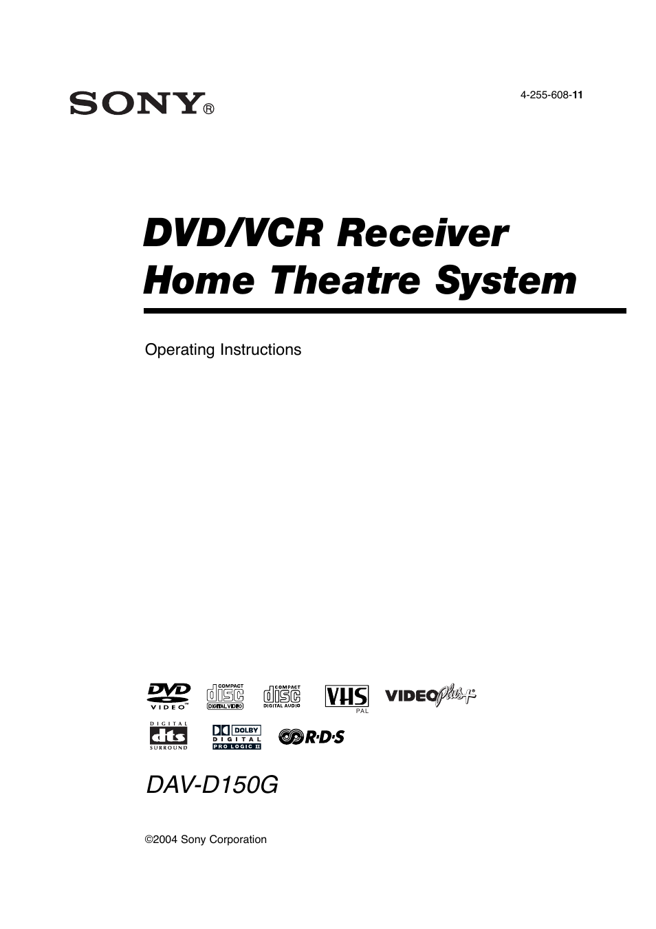 Sony DAV-D150G User Manual | 48 pages