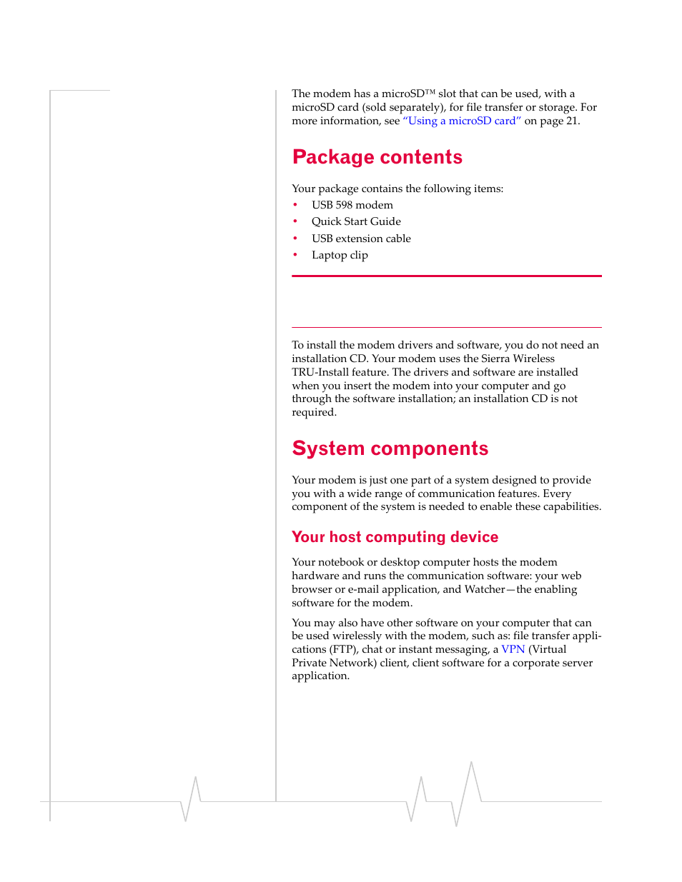 Package contents, System components, Your host computing device | Sony TRUINSTALL USB 598 User Manual | Page 12 / 55