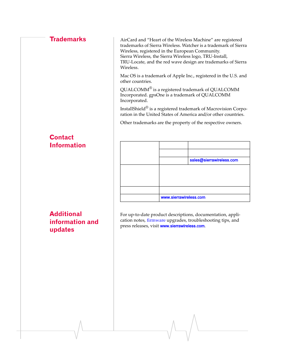 Trademarks, Contact information, Additional information and updates | Sony TRUINSTALL USB 598 User Manual | Page 4 / 55