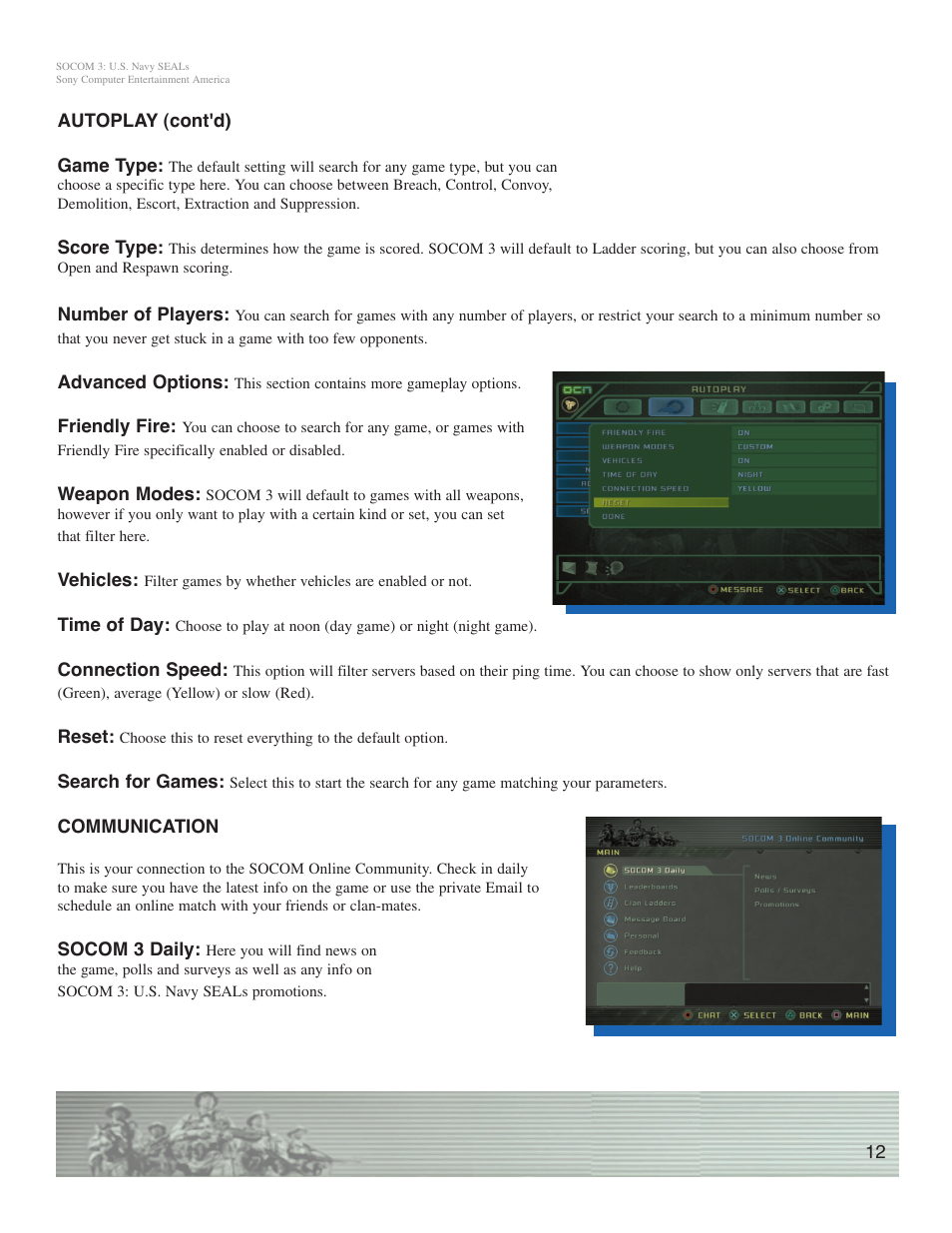 Sony SOCOM 3 User Manual | Page 12 / 14