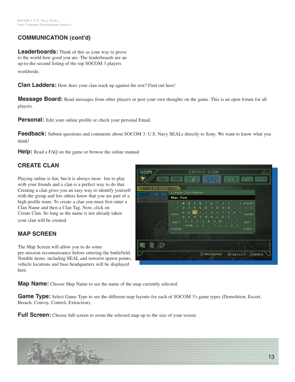 Sony SOCOM 3 User Manual | Page 13 / 14