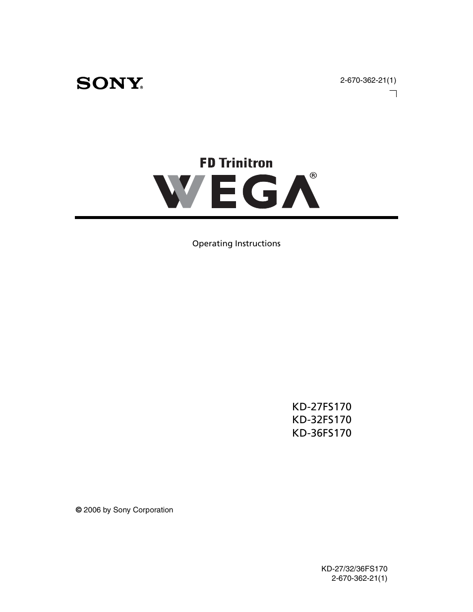 Sony KD-27FS170 User Manual | 48 pages