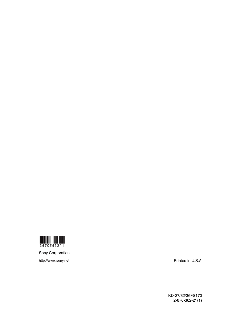 Sony KD-27FS170 User Manual | Page 48 / 48
