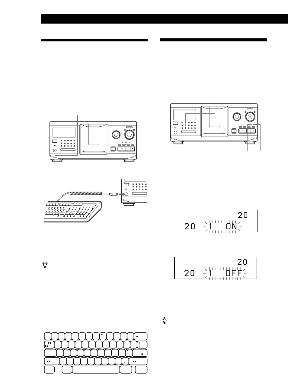 2 0 1 o n, 2 0 1 o f f | Sony CDP CX555ES User Manual | Page 34 / 128