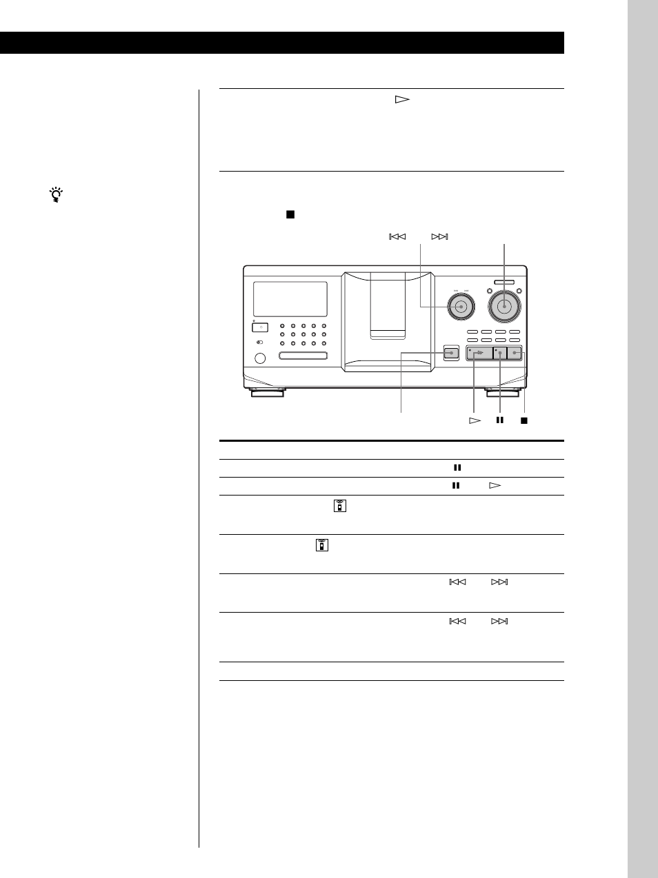Operações básicas, Para parar a reprodução, Carregue em p | Para, Tem que, Open/close · p p | Sony CDP CX555ES User Manual | Page 55 / 128