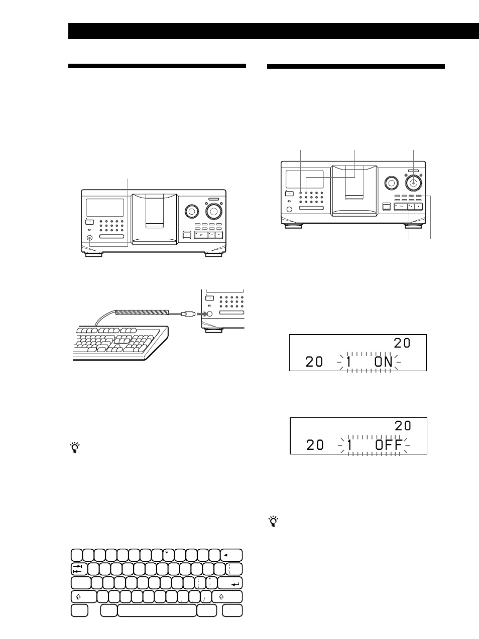 2 0 1 o n, 2 0 1 o f f | Sony CDP CX555ES User Manual | Page 76 / 128